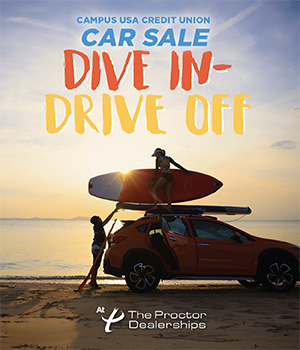 CAMPUS USA Credit Union Car Sale Dive In - Drive Off at The Procter Dealerships