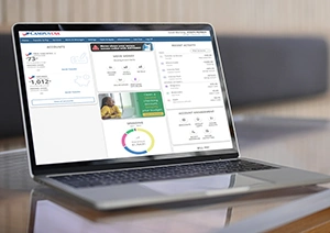 Image of new Online Banking composable dashboard layout