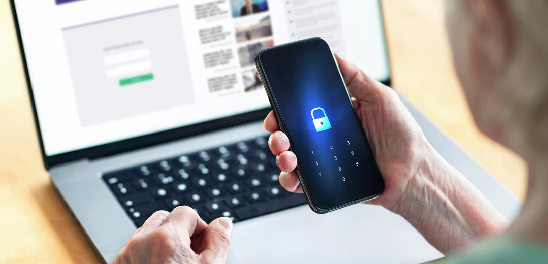 Person using Multi-Factor Authentication to log into an account.